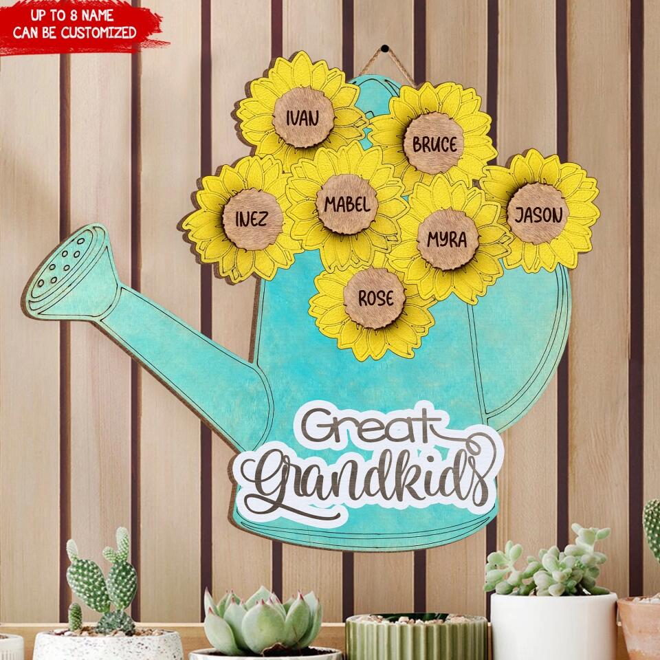 Sunflower Grandma - Personalized Grandma 1 Layer Sign - Mother's Day Gift - Grandma, Mom Wood Sign