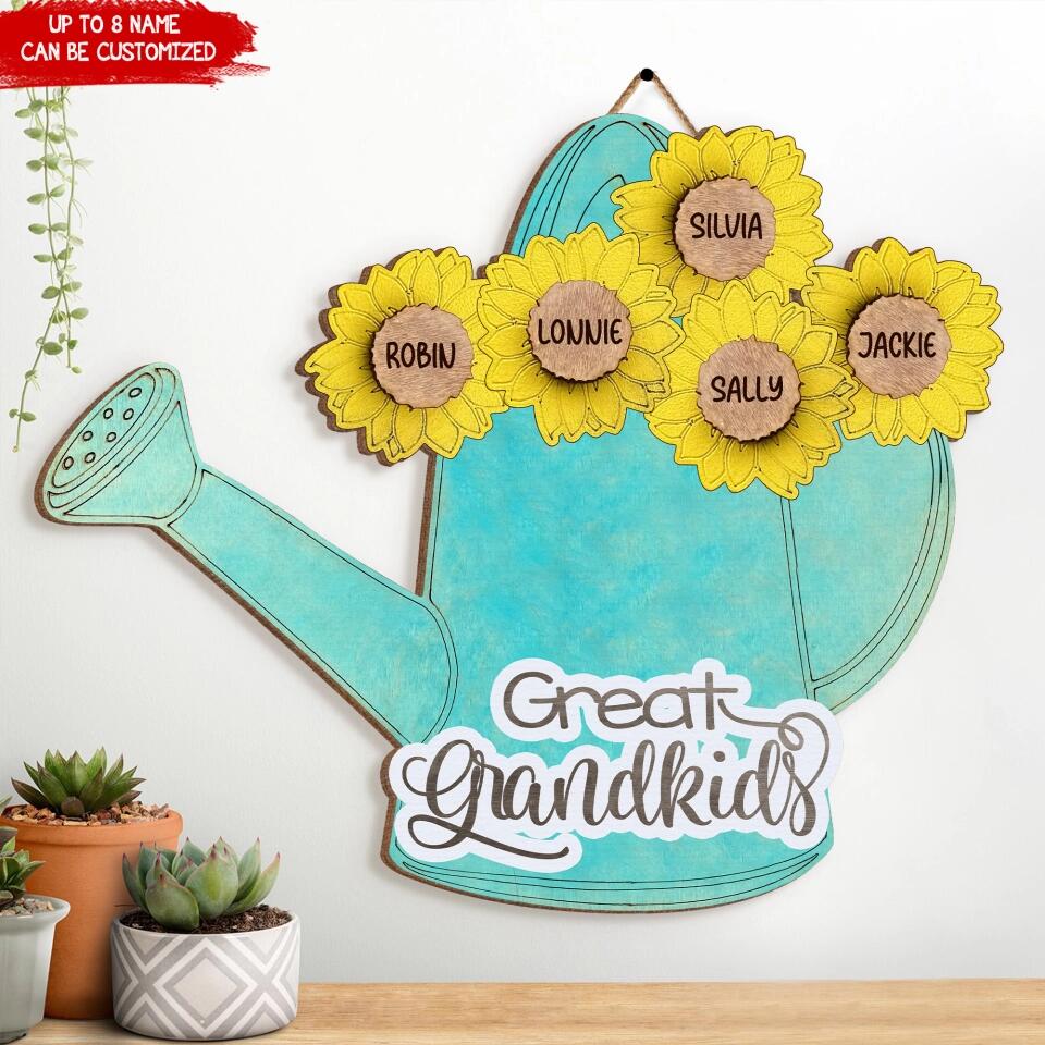 Sunflower Grandma - Personalized Grandma 1 Layer Sign - Mother's Day Gift - Grandma, Mom Wood Sign