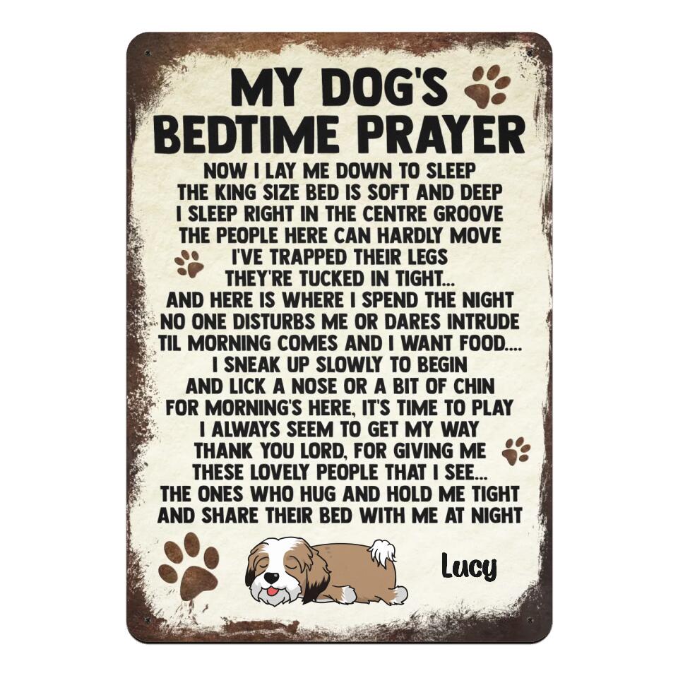 My Dog's Bedtime Prayer - Personalized Dog Metal Sign - Gift For Dog Lovers - Dog Metal Sign