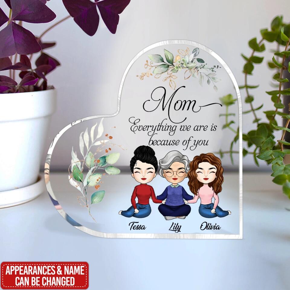 Everything We Are Is Because Of You - Personalized Acrylic Plaque