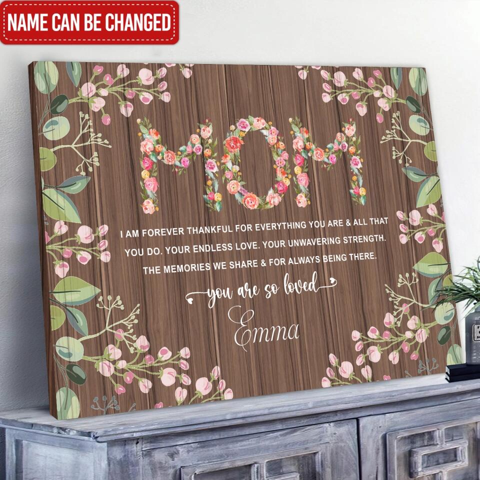 Mom You Are So Loved - Personalized Mom Canvas - Mother's Day Gift - Mom Canvas Gift