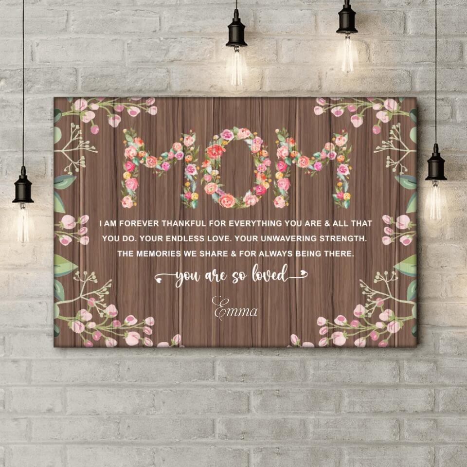 Mom You Are So Loved - Personalized Mom Canvas - Mother's Day Gift - Mom Canvas Gift