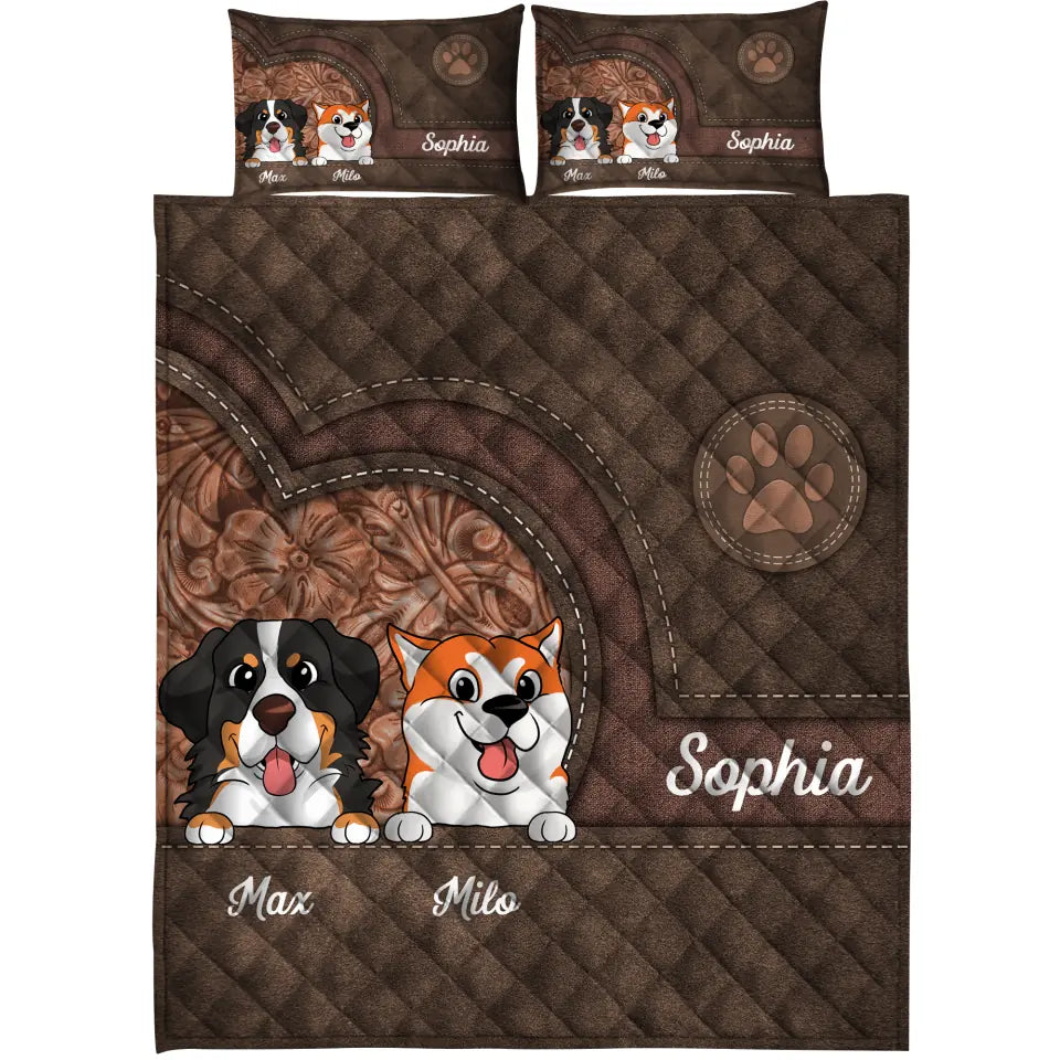 Dog Personalized Bedding Set, Gift for Dog Lovers, Dog Dad, Dog Mom