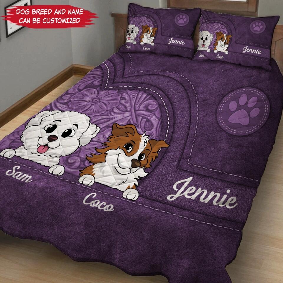 Dog Personalized Bedding Set, Gift for Dog Lovers, Dog Dad, Dog Mom