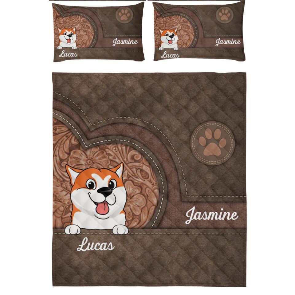 Dog Personalized Bedding Set, Gift for Dog Lovers, Dog Dad, Dog Mom