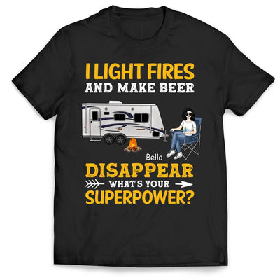 I Light Fires And Make Beer Disappear - Personalized T-Shirt