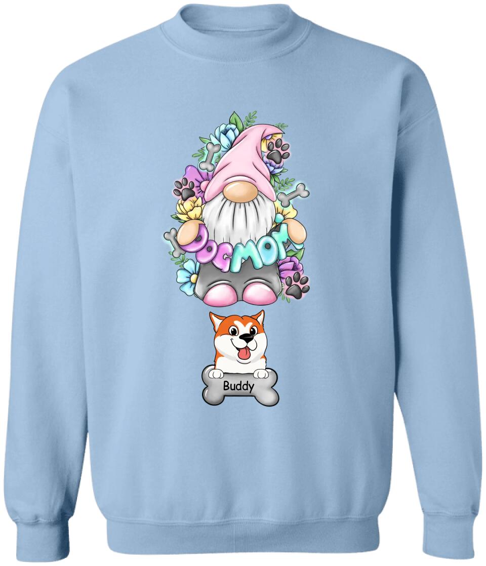 Dog Mom Gnome Floral - Personalized Dog Lovers Shirt - Dog Mom Shirt - Dog Lover Gift