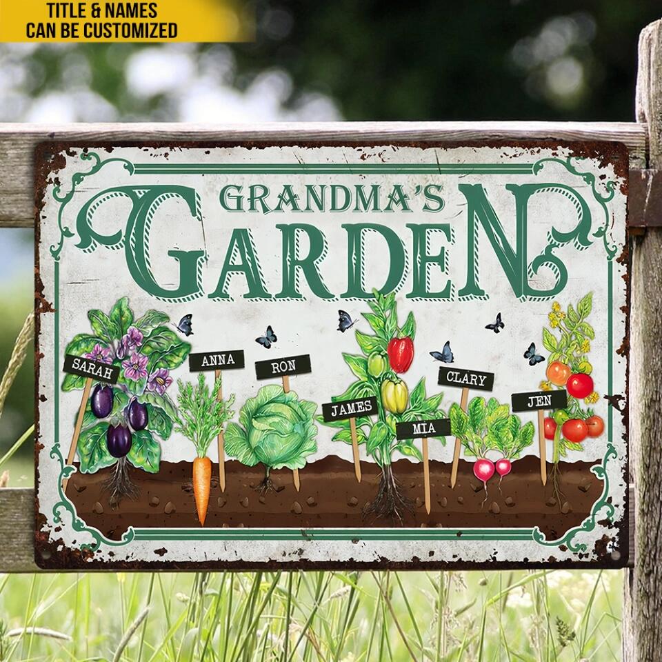 Vegetable Garden - Personalized Metal Sign, Gift For Gardener, Custom Gardener Name Sign