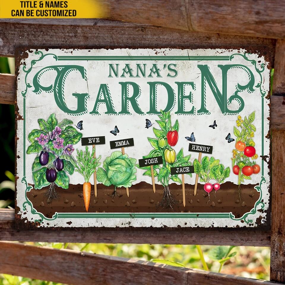 Vegetable Garden - Personalized Metal Sign, Gift For Gardener, Custom Gardener Name Sign