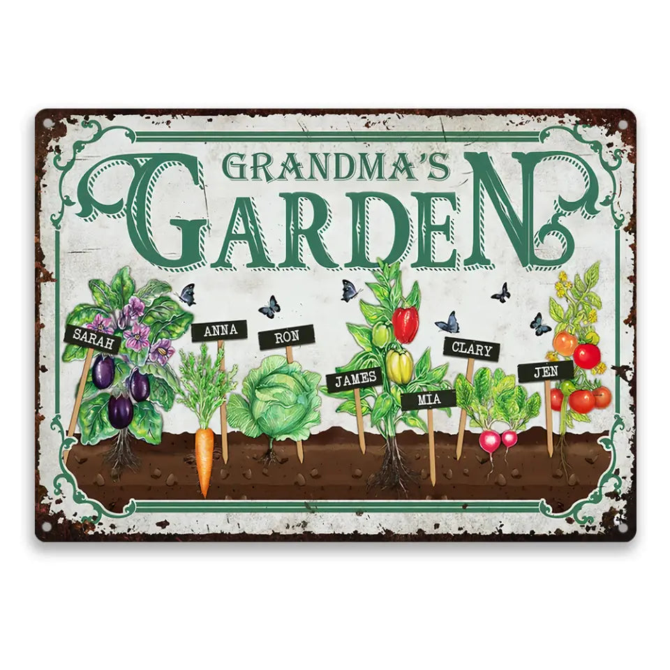 Vegetable Garden - Personalized Metal Sign, Gift For Gardener, Custom Gardener Name Sign