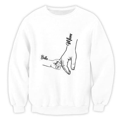 Kid Holds Hand - Personalized T-Shirt, Gift For Mom, Grandma