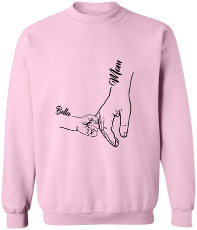Kid Holds Hand - Personalized T-Shirt, Gift For Mom, Grandma
