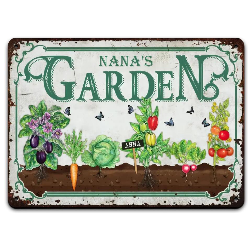 Vegetable Garden - Personalized Metal Sign, Gift For Gardener, Custom Gardener Name Sign