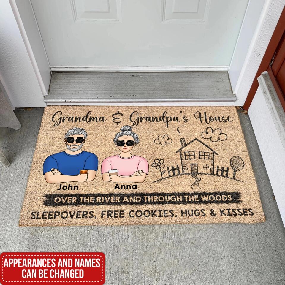 Grandma & Grandpa’s House Over The River And Through The Woods - Personalized T-Shirt, Gift For Grandma, Grandpa