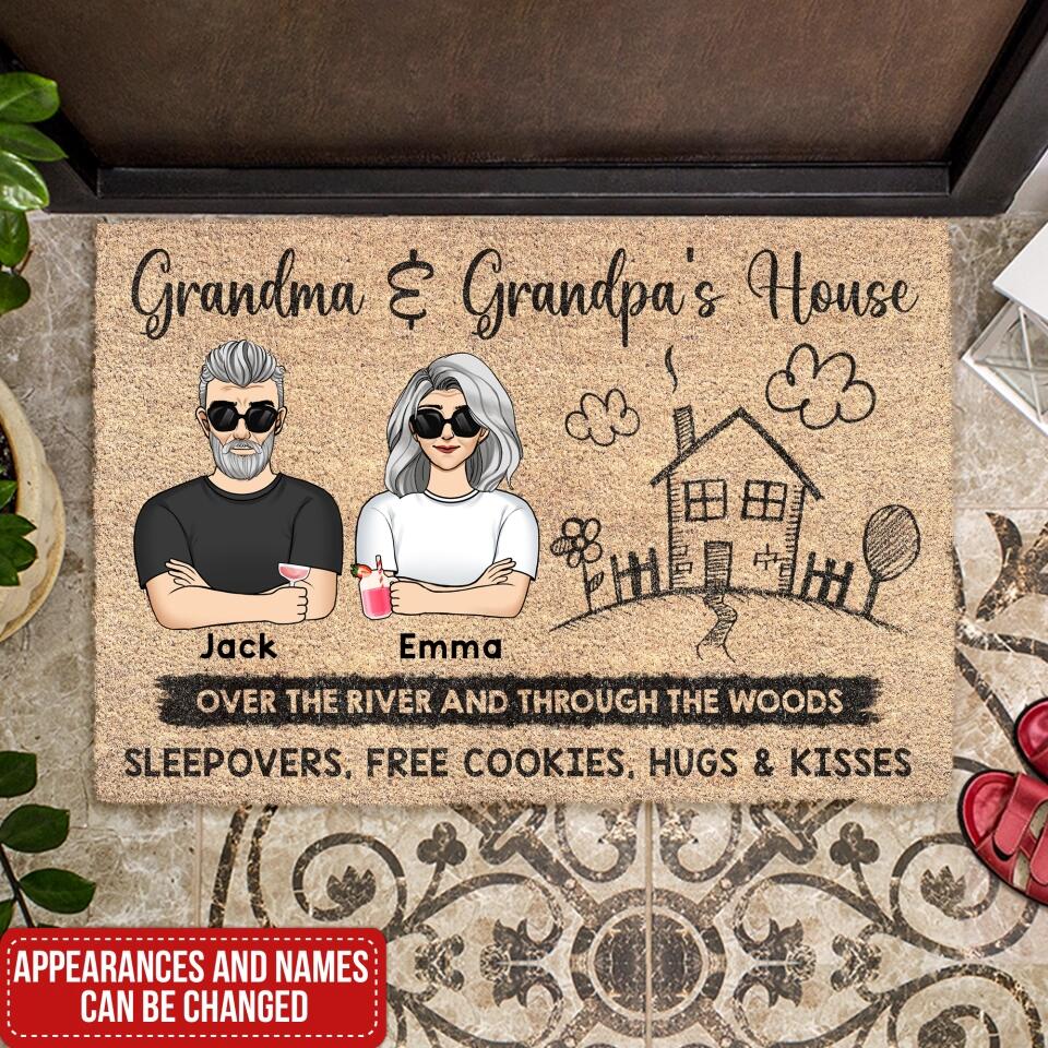 Grandma & Grandpa’s House Over The River And Through The Woods - Personalized T-Shirt, Gift For Grandma, Grandpa