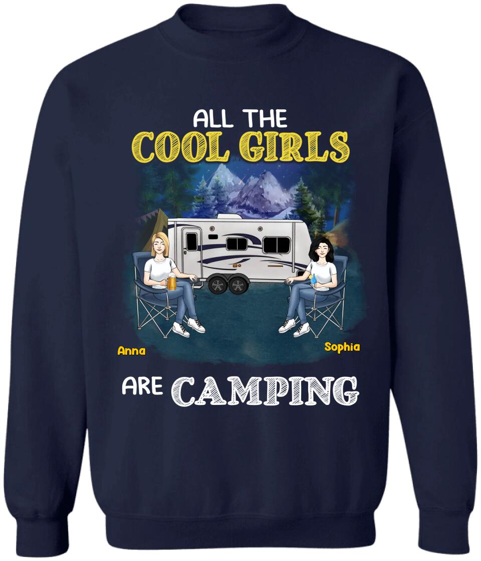 All The Cool Girls Are Camping - Personalized T-Shirt, Gift For Camping Lover