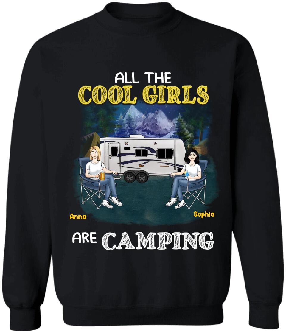 All The Cool Girls Are Camping - Personalized T-Shirt, Gift For Camping Lover