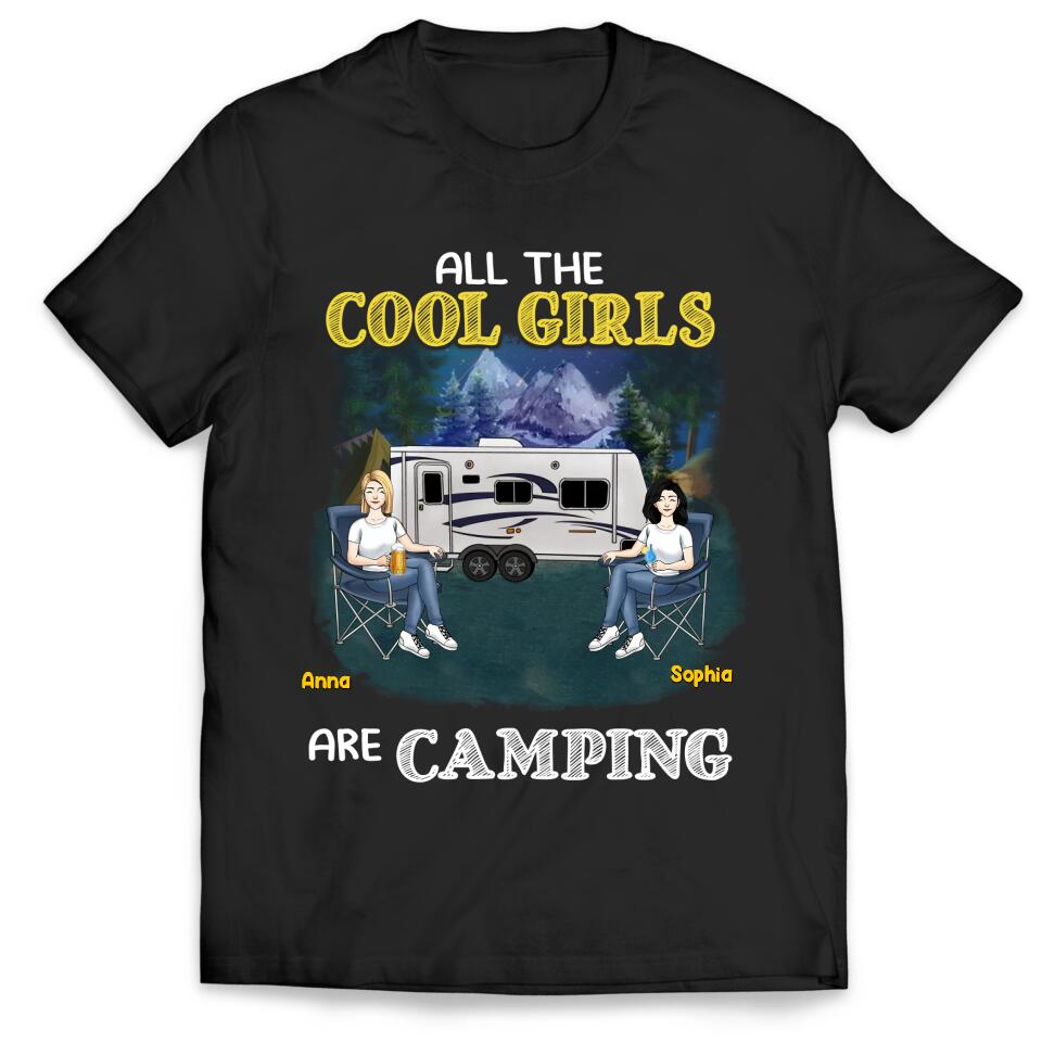 All The Cool Girls Are Camping - Personalized T-Shirt, Gift For Camping Lover