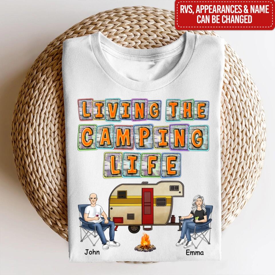 Living The Camping Life - Personalized Camping Shirt - Camping Life - Happy Campers
