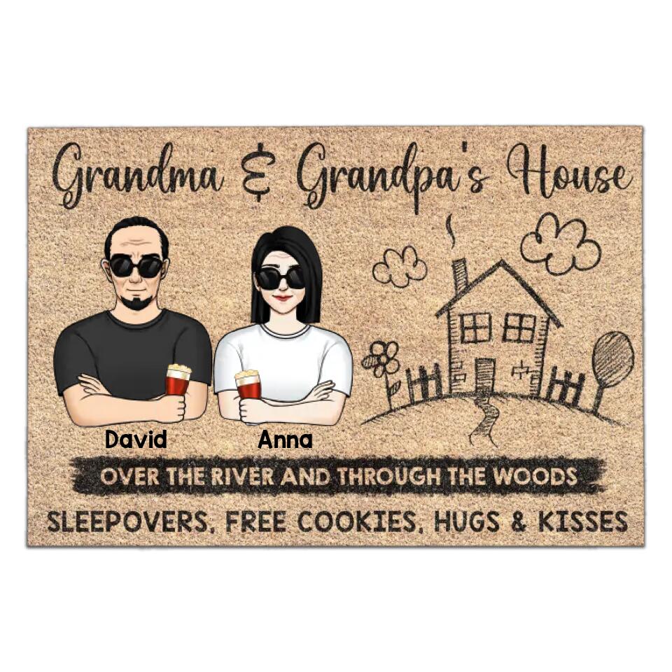 Grandma & Grandpa’s House Over The River And Through The Woods - Personalized T-Shirt, Gift For Grandma, Grandpa