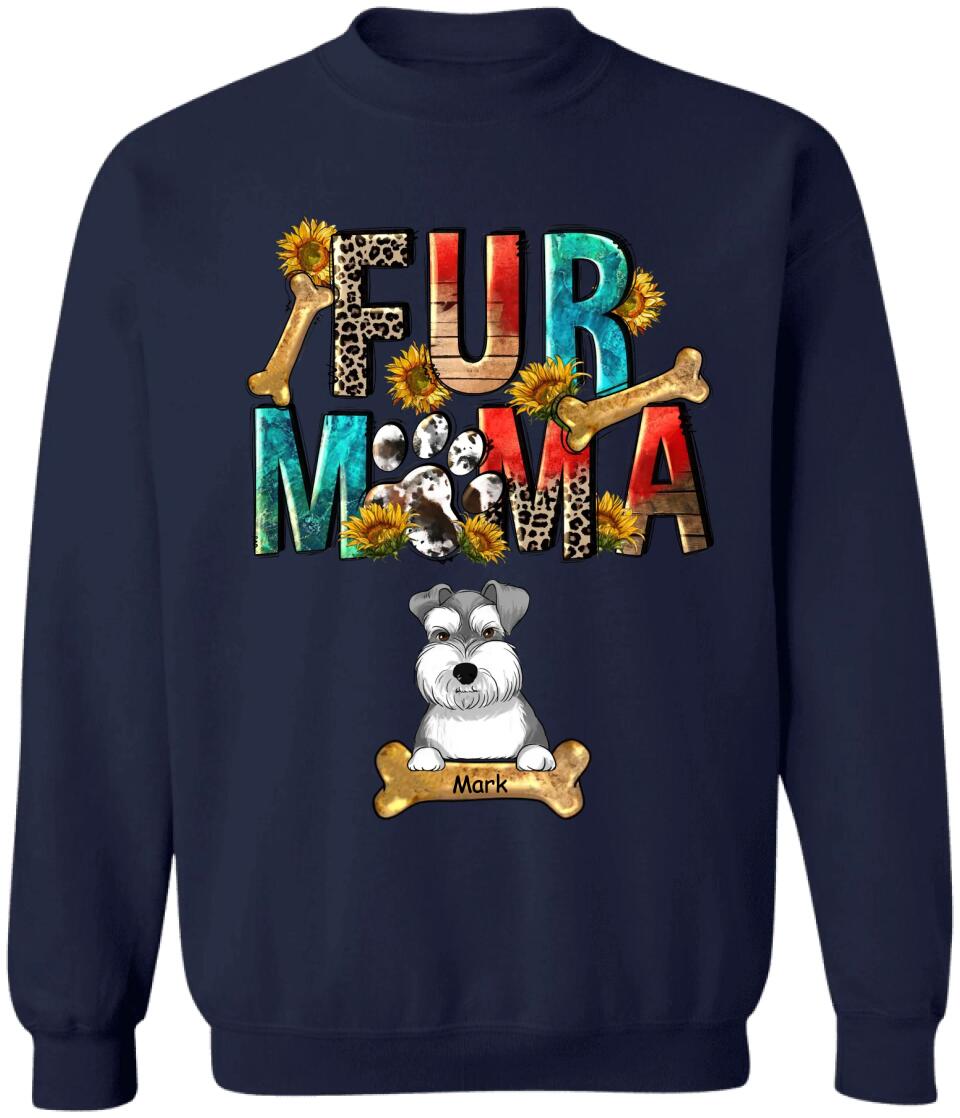 Fur Mama - Personalized Dog Mom Shirt - Fur Mama Shirt - Dog Lovers Gift - Mother's Day Shirt