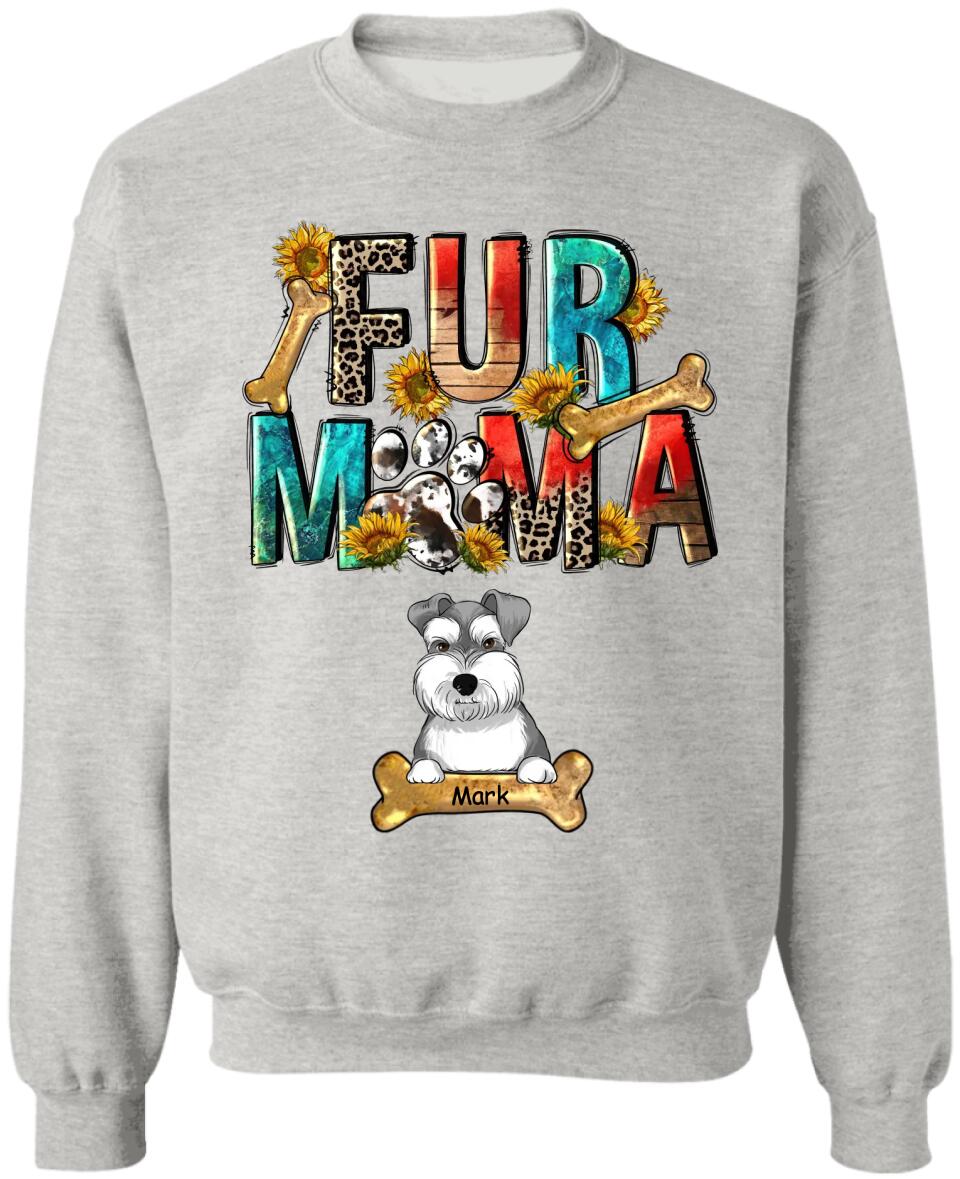 Fur Mama - Personalized Dog Mom Shirt - Fur Mama Shirt - Dog Lovers Gift - Mother's Day Shirt