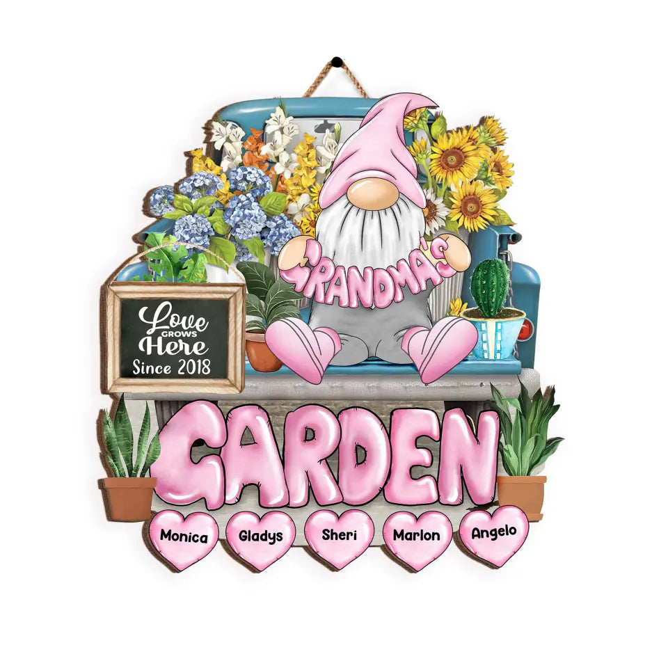 Grandma Garden Gnome - Personalized Grandma Sign - Garden Lovers Sign - Mother's Day Gift