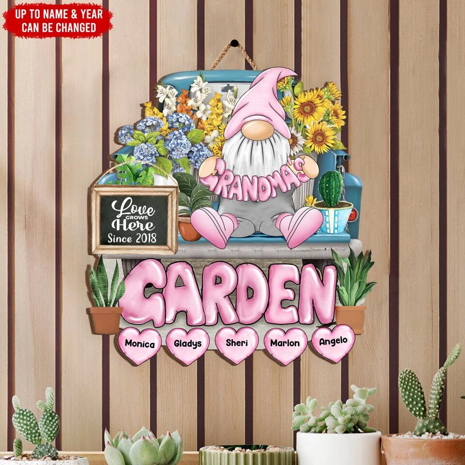 Grandma Garden Gnome - Personalized Grandma Sign - Garden Lovers Sign - Mother's Day Gift