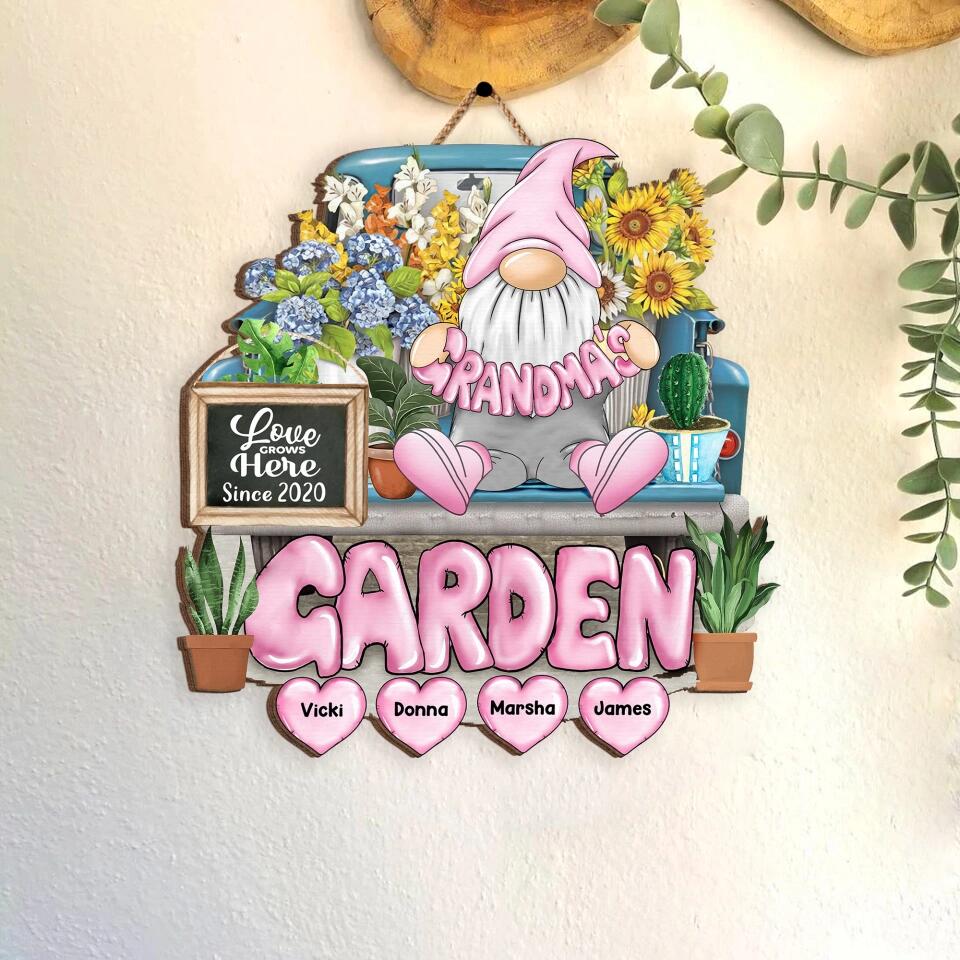 Grandma Garden Gnome - Personalized Grandma Sign - Garden Lovers Sign - Mother's Day Gift