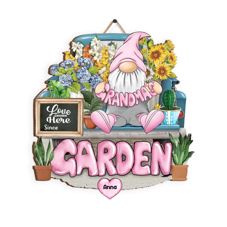 Grandma Garden Gnome - Personalized Grandma Sign - Garden Lovers Sign - Mother's Day Gift