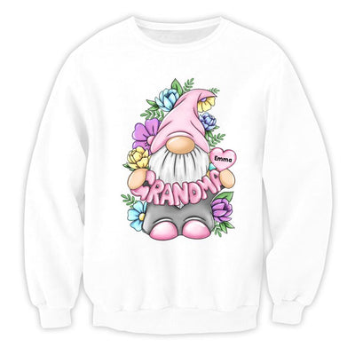 Grandma Gonk Gnome Floral - Personalized Grandma Shirt - Grandma Shirt - Gnome Heart Grandma Shirt