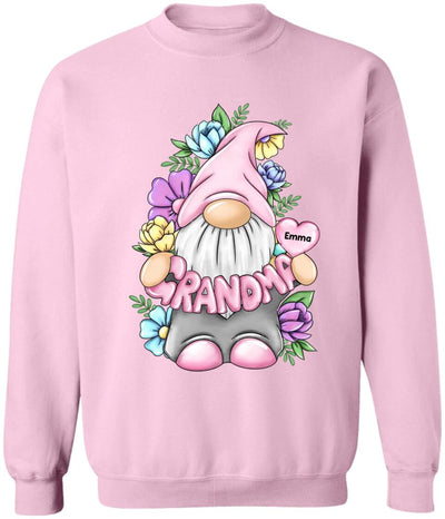 Grandma Gonk Gnome Floral - Personalized Grandma Shirt - Grandma Shirt - Gnome Heart Grandma Shirt