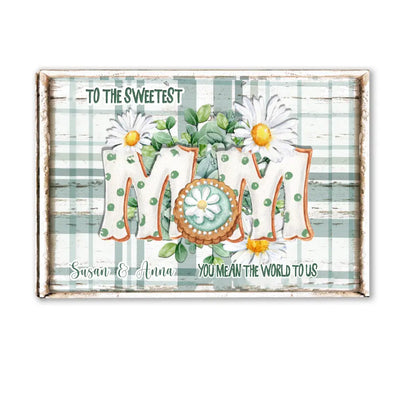To The Sweetest Mom You Mean The World To Me - Personalized Mom Canvas - Mother's Day Gift