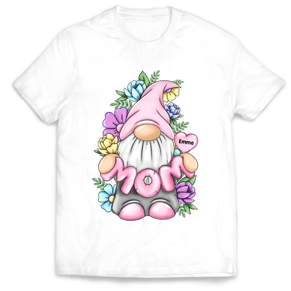 Mom Gonk Gnome Floral - Personalized Mother’s Day Shirt - Mom Shirt - Gnome Heart Mom Shirt - Mother's Day Gift