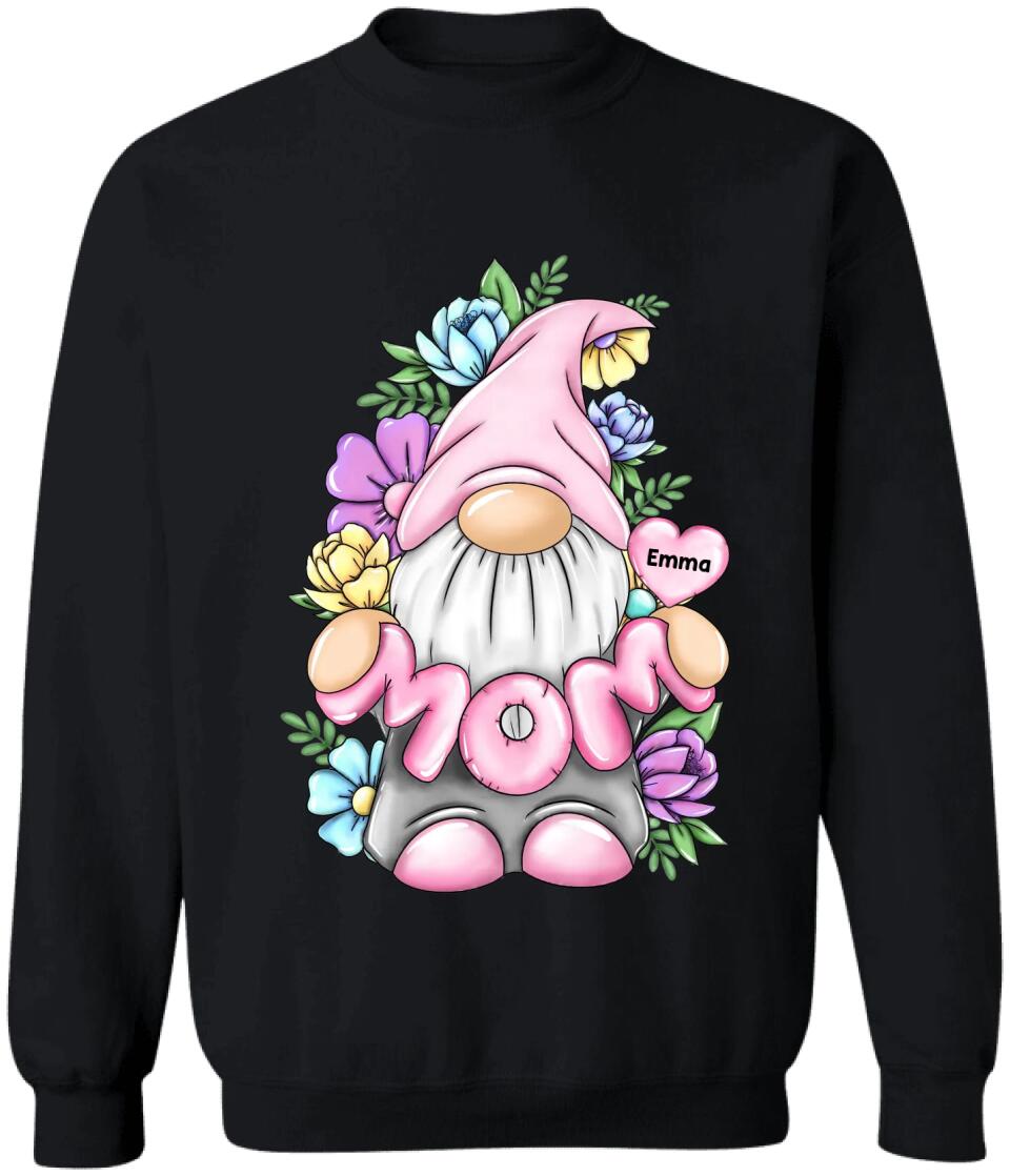 Mom Gonk Gnome Floral - Personalized Mother’s Day Shirt - Mom Shirt - Gnome Heart Mom Shirt - Mother's Day Gift