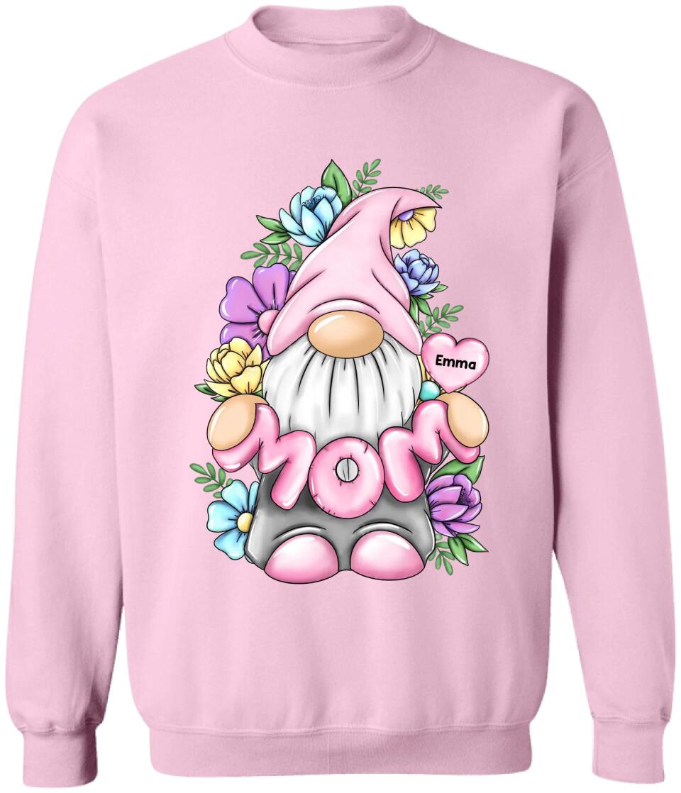 Mom Gonk Gnome Floral - Personalized Mother’s Day Shirt - Mom Shirt - Gnome Heart Mom Shirt - Mother's Day Gift