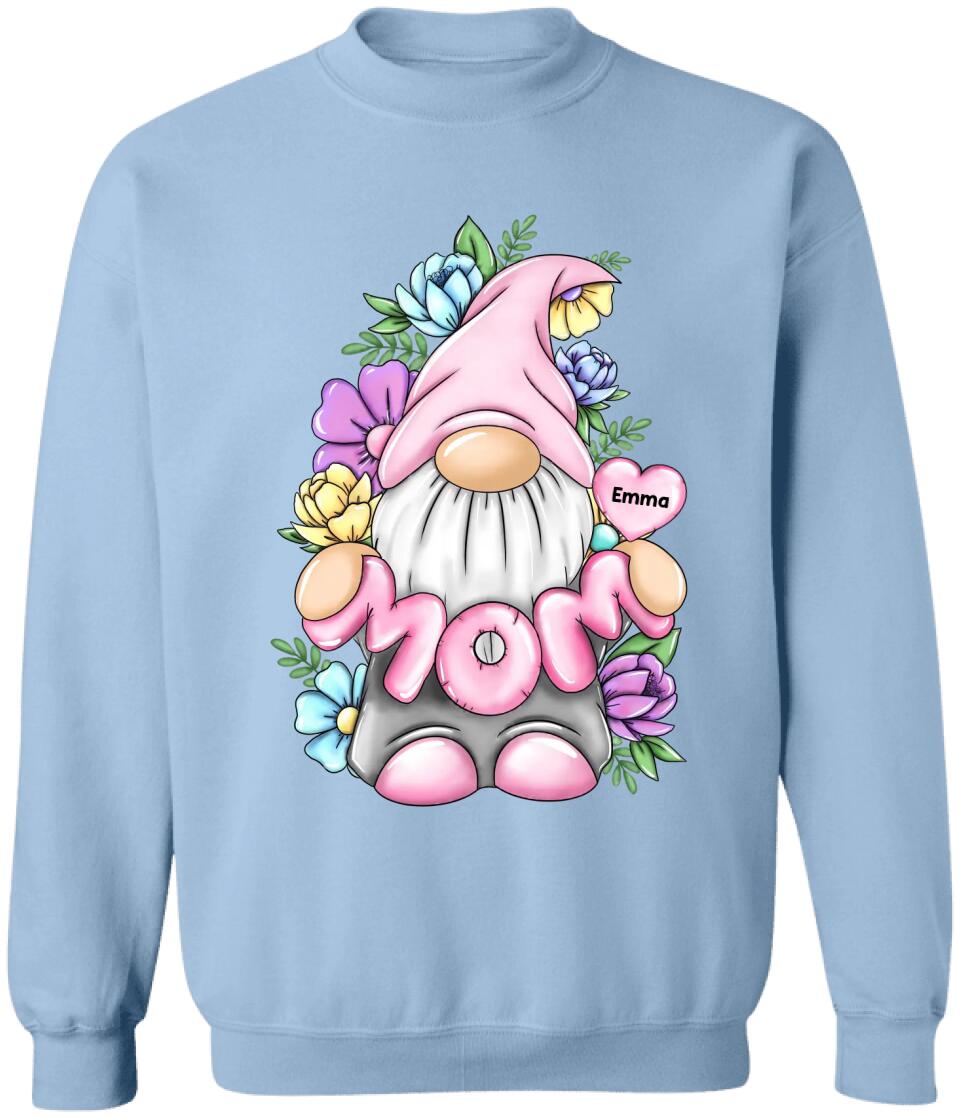 Mom Gonk Gnome Floral - Personalized Mother’s Day Shirt - Mom Shirt - Gnome Heart Mom Shirt - Mother's Day Gift