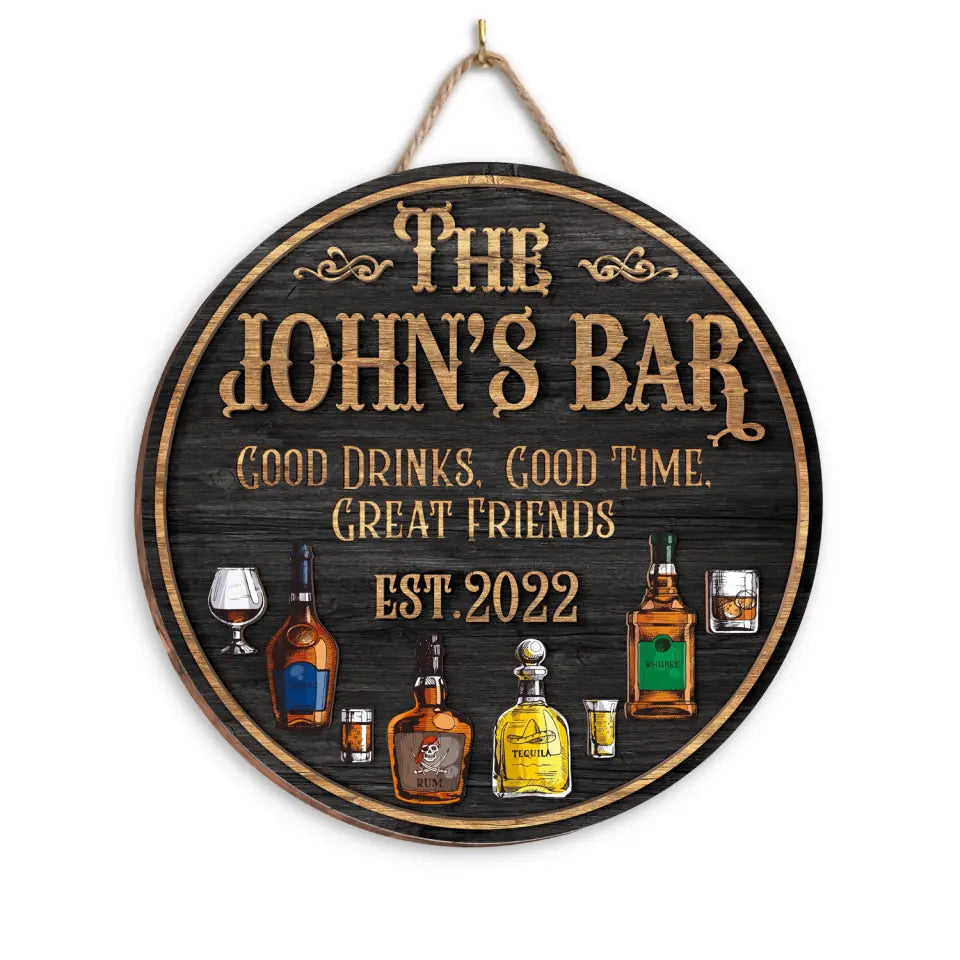Personalized Wooden Bar Sign, Custom Wood Sign, Personalized Wood Sign - Personalized 2 Layer Sign