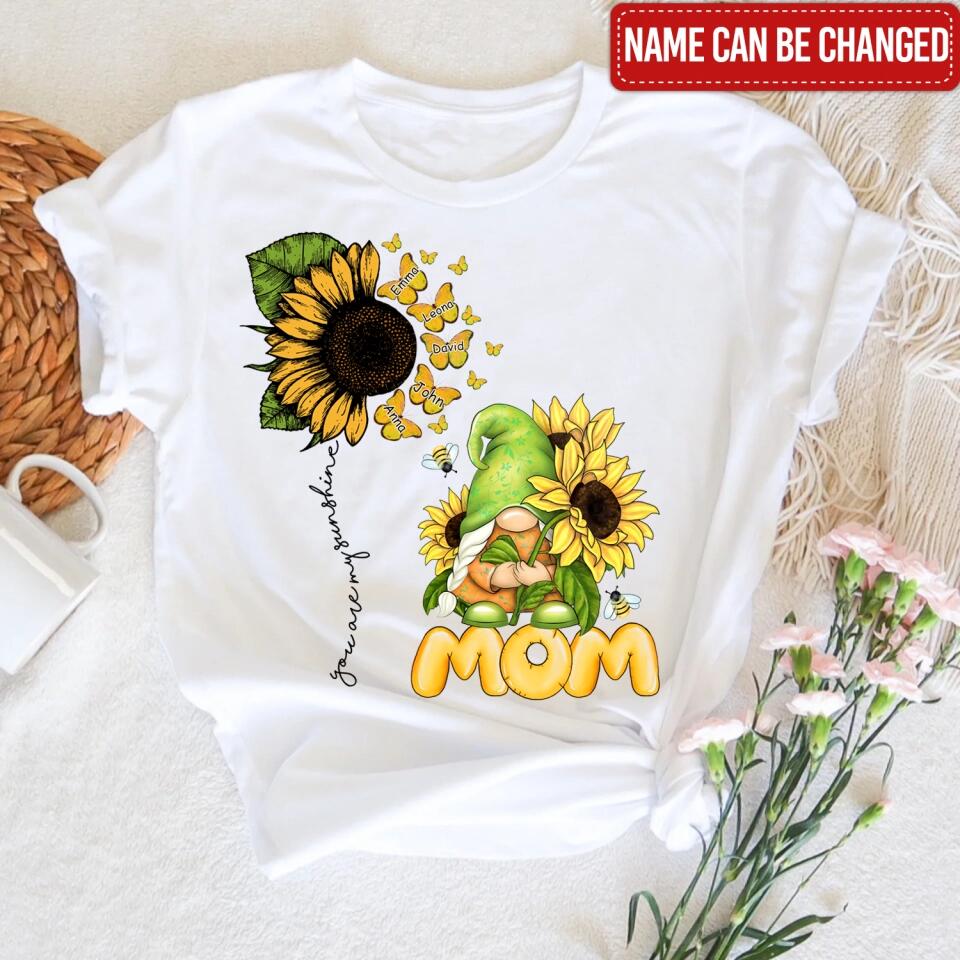 You Are My Sunshine - Personalized Mom Shirt Gnome - Mother's Day Gnome Shirt - Mom Gift