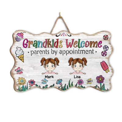 Grandkids Welcome Parents By Appointment - Personalized Wood Sign, Gift For Family
