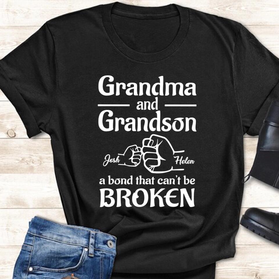 Grandma And Grandson A Bond That Can't Be Broken- Personalized Shirt, Gift For Mother's Day