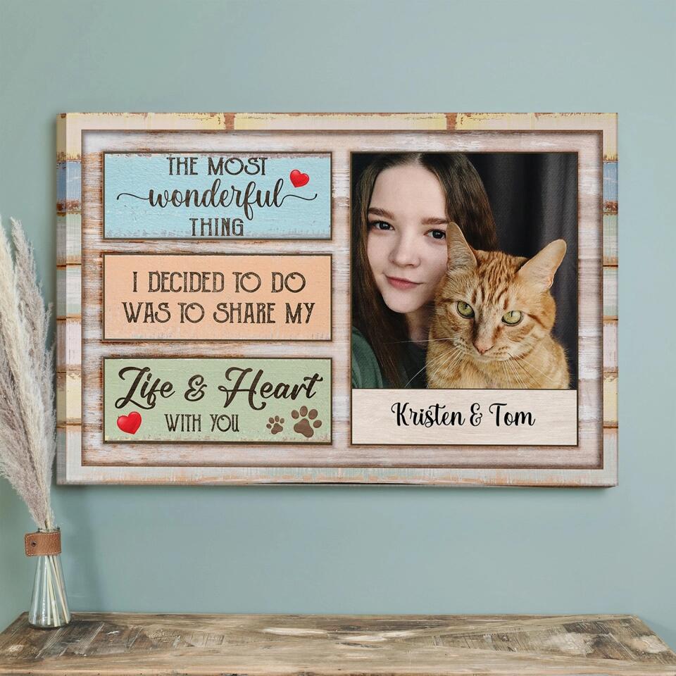 The Most Wonderful Thing- Personalized Canvas, Gift For Cat Mom