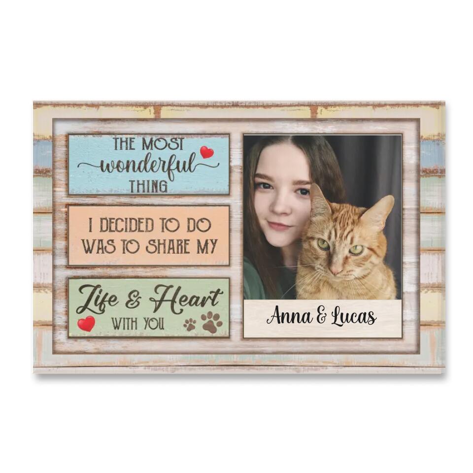 The Most Wonderful Thing- Personalized Canvas, Gift For Cat Mom