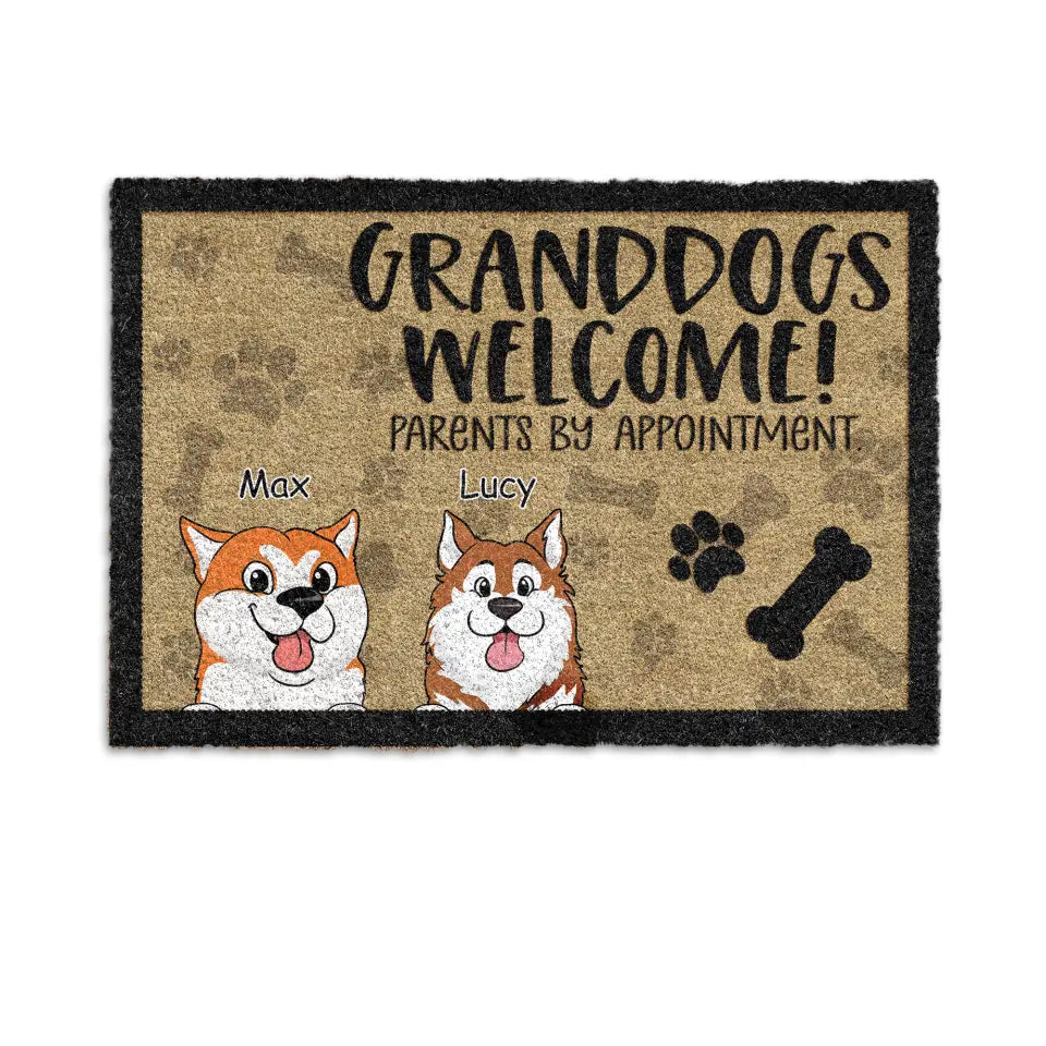 Granddogs Welcome! Parents By Appointment - Personalized Doormat, Gift For Dog Parents, Dog Lover