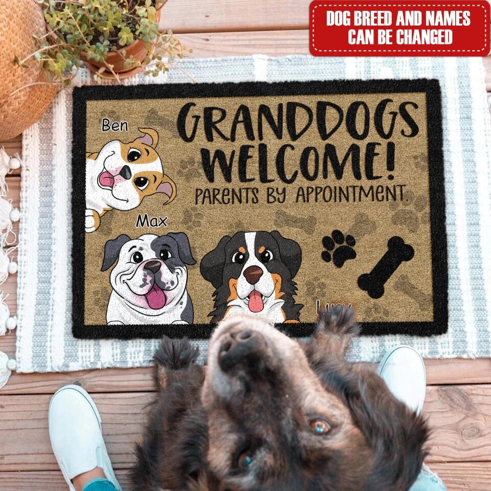 Granddogs Welcome! Parents By Appointment - Personalized Doormat, Gift For Dog Parents, Dog Lover