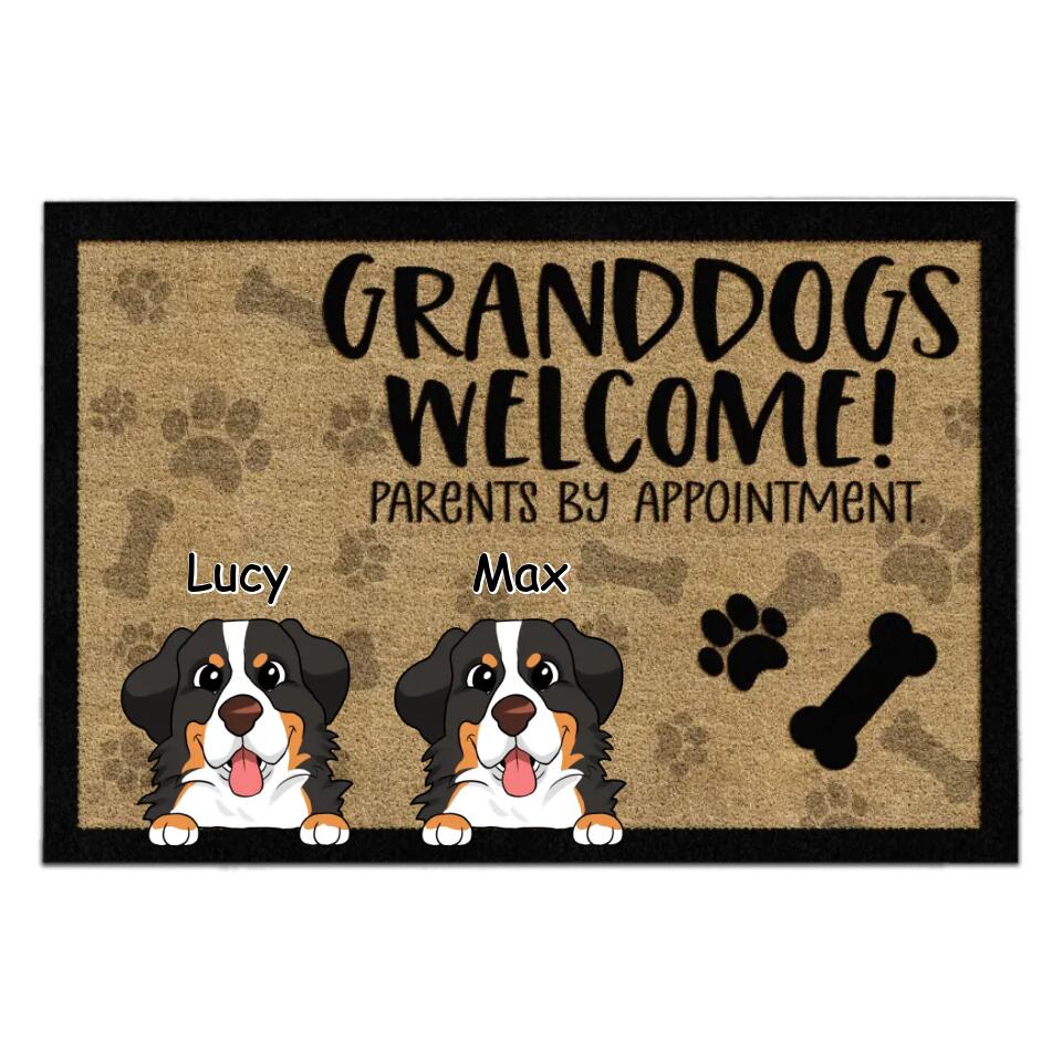 Granddogs Welcome! Parents By Appointment - Personalized Doormat, Gift For Dog Parents, Dog Lover