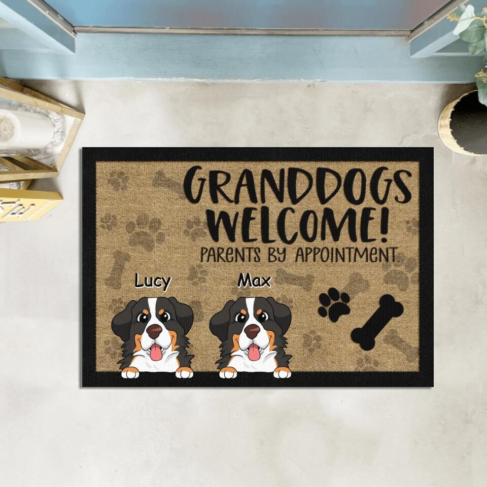 Granddogs Welcome! Parents By Appointment - Personalized Doormat, Gift For Dog Parents, Dog Lover