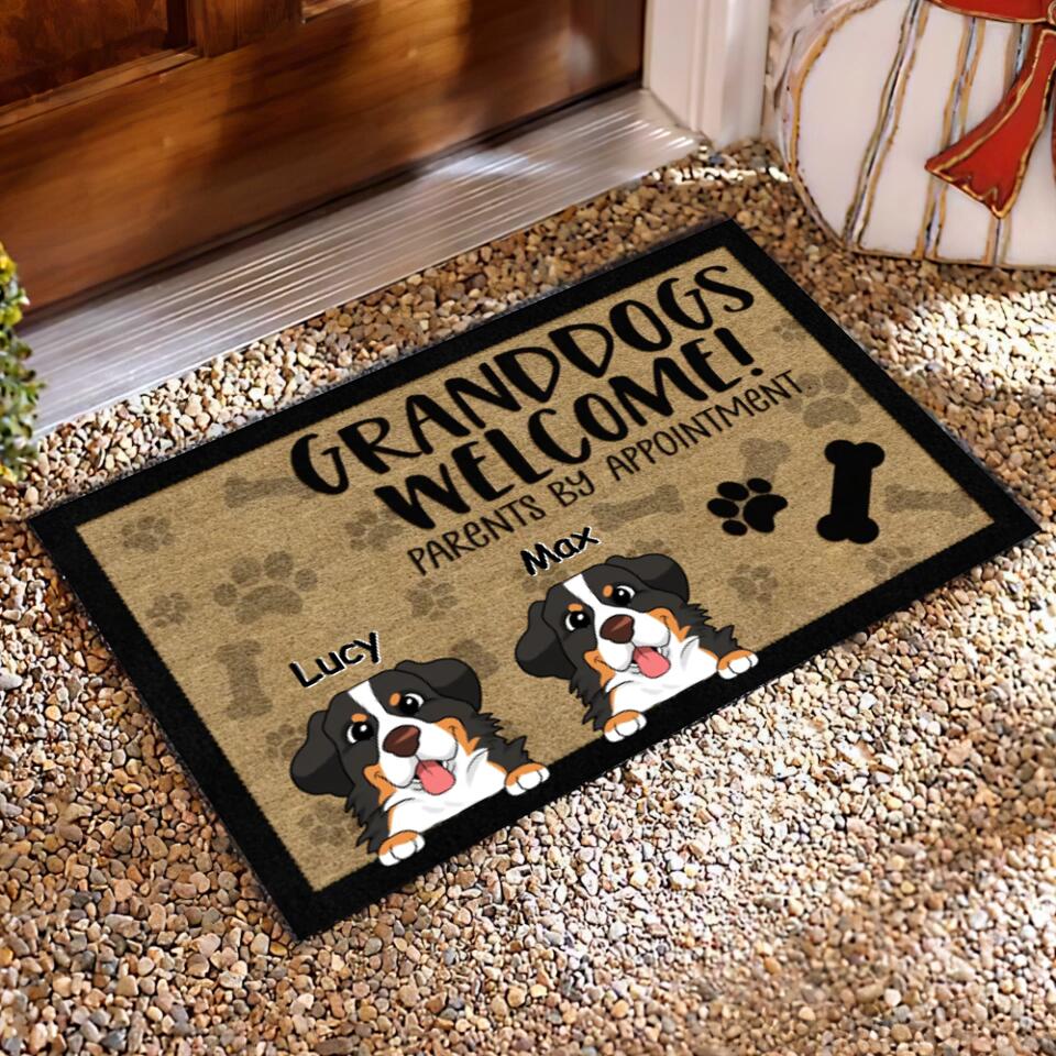 Granddogs Welcome! Parents By Appointment - Personalized Doormat, Gift For Dog Parents, Dog Lover