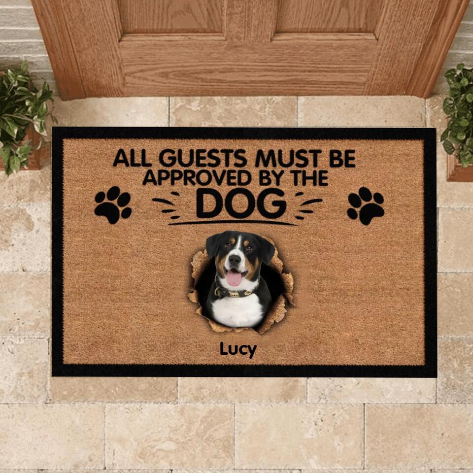 All Guests Must Be Approved By The Dog - Personalized Doormat, Gift For Dog Lover