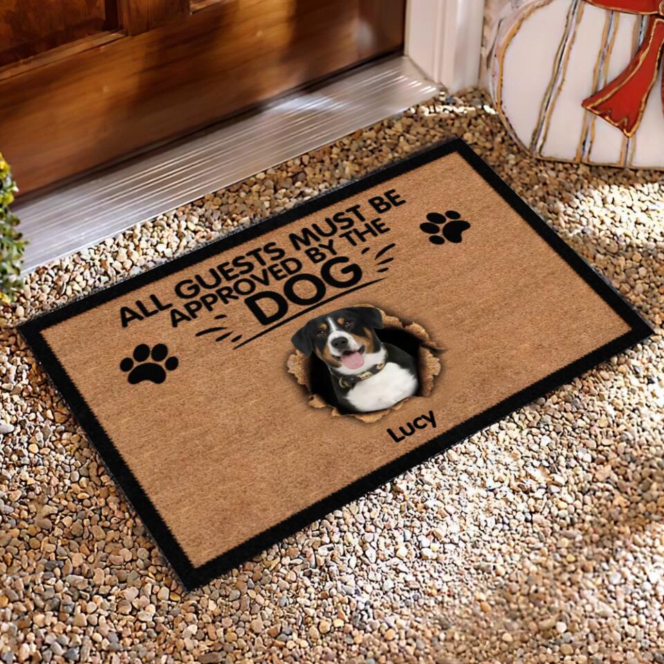 All Guests Must Be Approved By The Dog - Personalized Doormat, Gift For Dog Lover